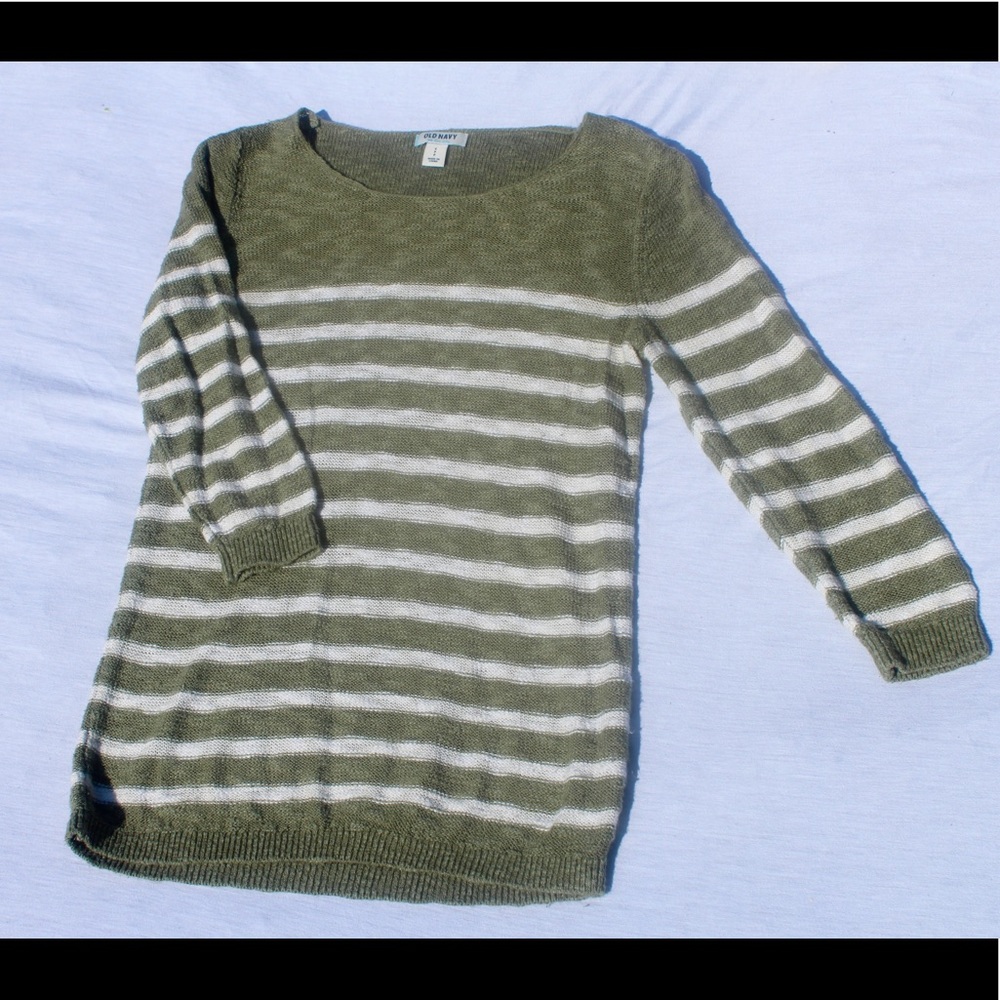 Old Navy Green Striped Sweater